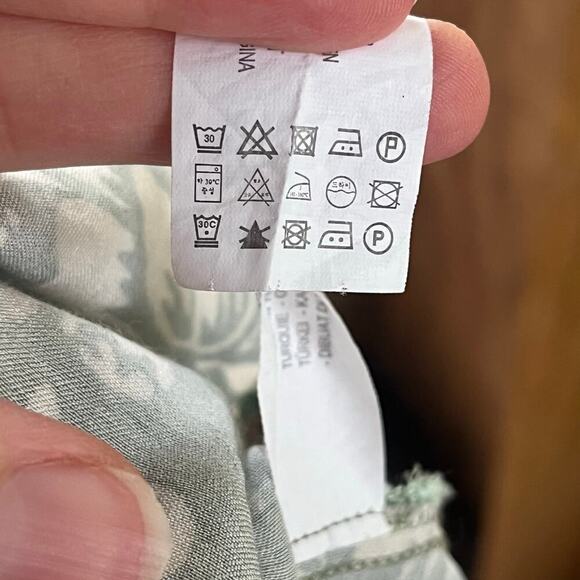 Zara Women's Green And White Floral Satin Slip Dress Size XS - Picture 8 of 8